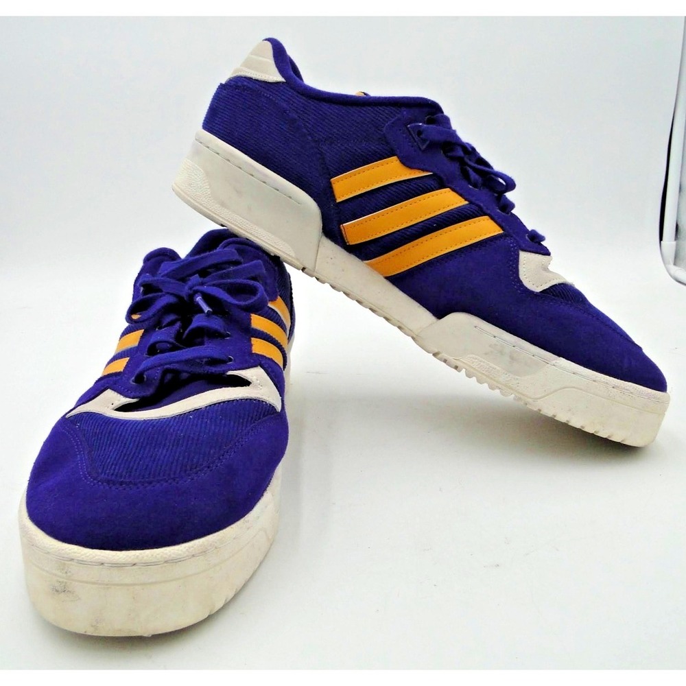 Adidas Originals Rivalry Low LA Lakers Collegiate Purple Yellow ID8387 Size 14